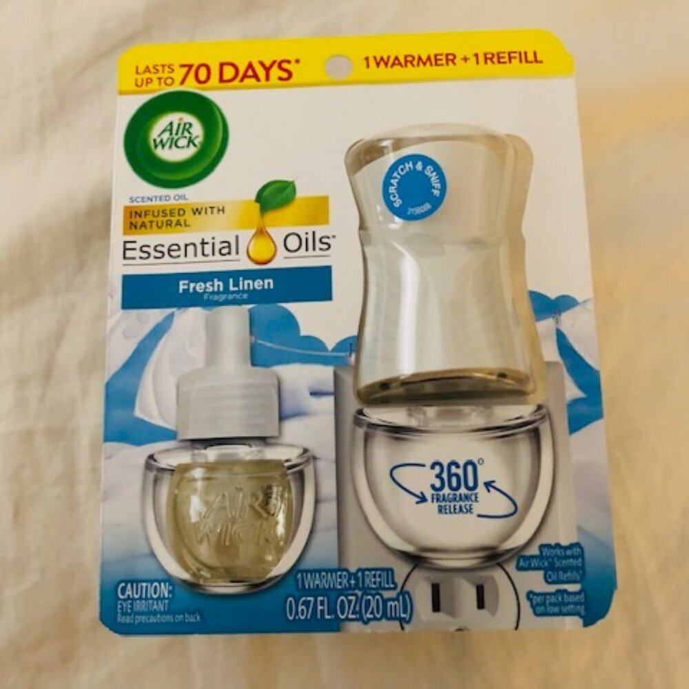 Air Wick Plug-In Air Freshener Scented Oil Warmer Starter Kit - Fresh Linen